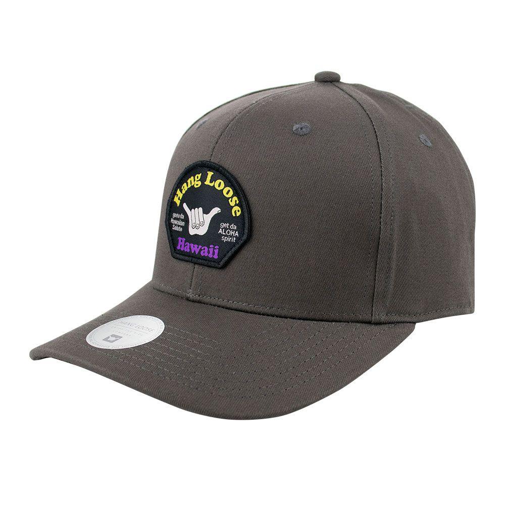 Gorro Snapback Visera Curva Gris Liso Hang Loose-2