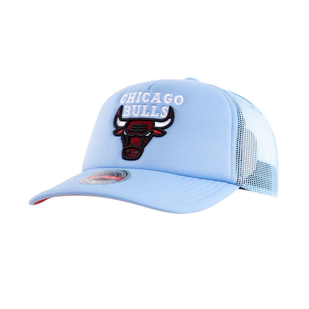 Jockey Gorro Trucker Chicago Bulls Visera Curva Celeste Mitchell And Ness-2
