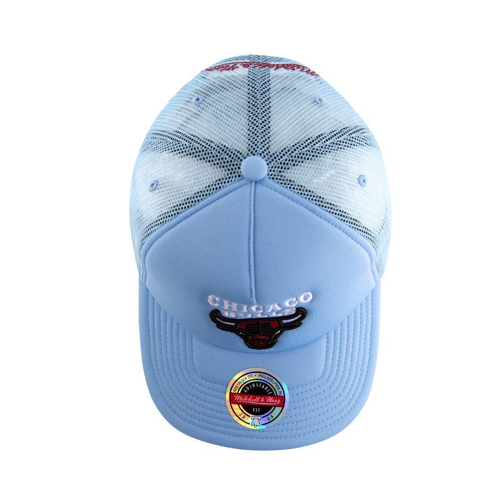 Jockey Gorro Trucker Chicago Bulls Visera Curva Celeste Mitchell And Ness-4