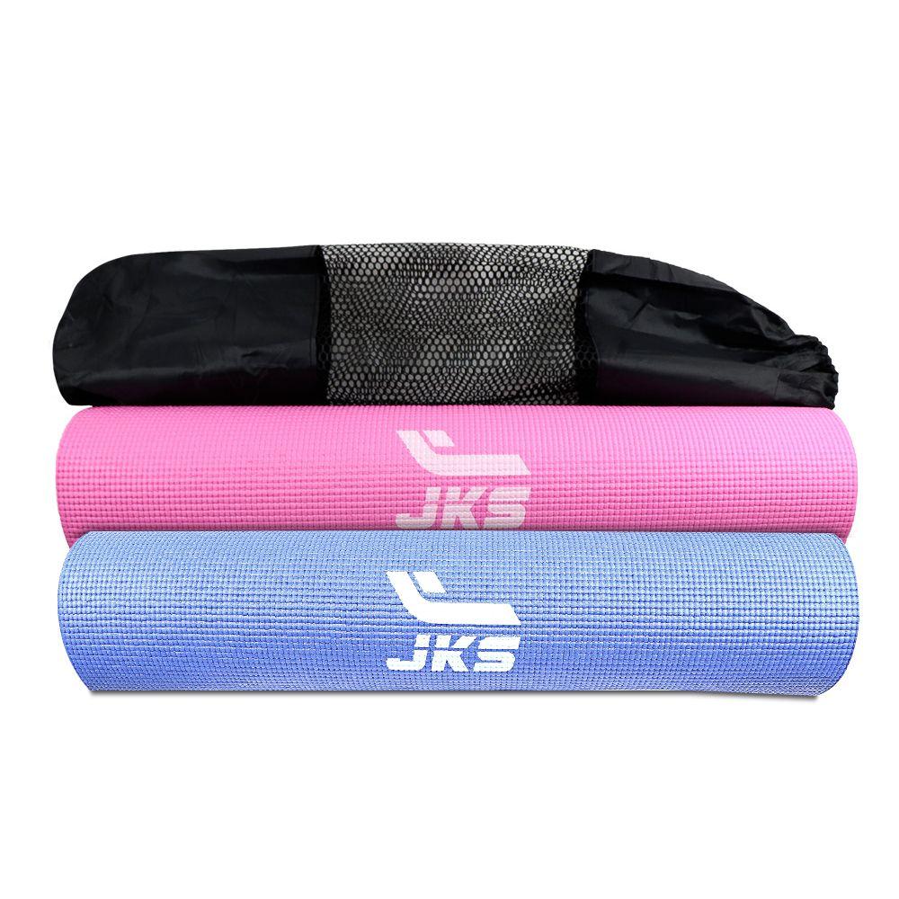 Mat Yoga 6 Mm Azul - Rosado Ud Bolso de Transporte Jks-0