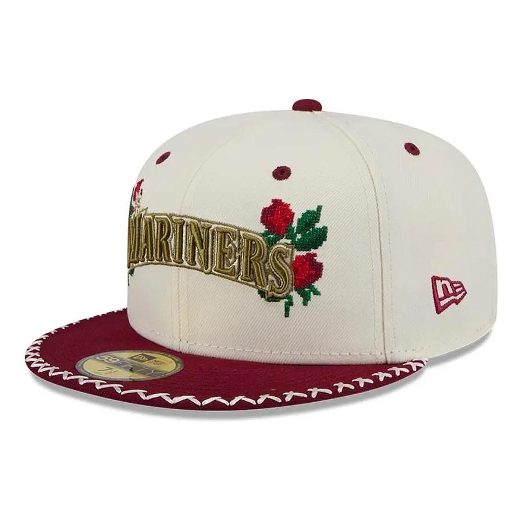 Jockey Gorra New Era 59fifty Mlb Seattle Mariners Novelty Stitch White-0