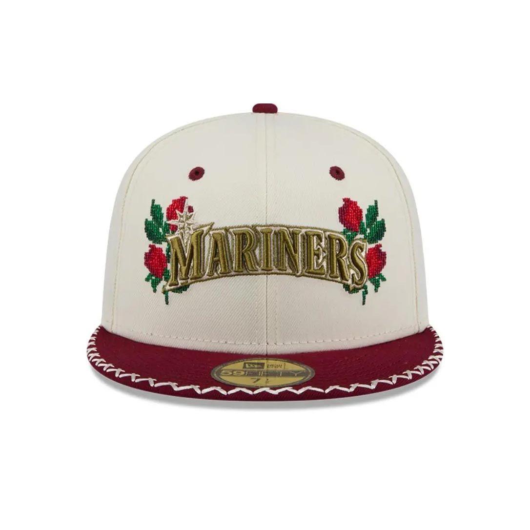 Jockey Gorra New Era 59fifty Mlb Seattle Mariners Novelty Stitch White-1