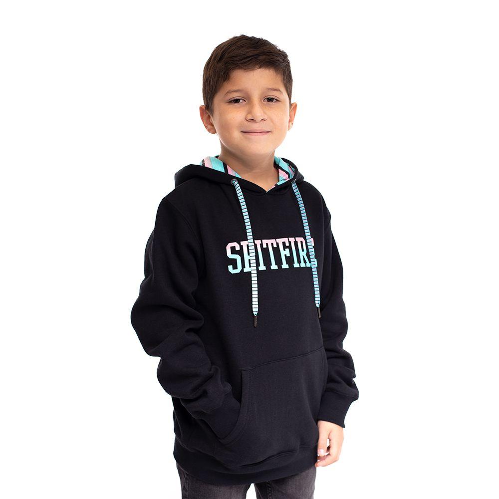 Polerón Con Capucha Niño Spitfire Negro-2