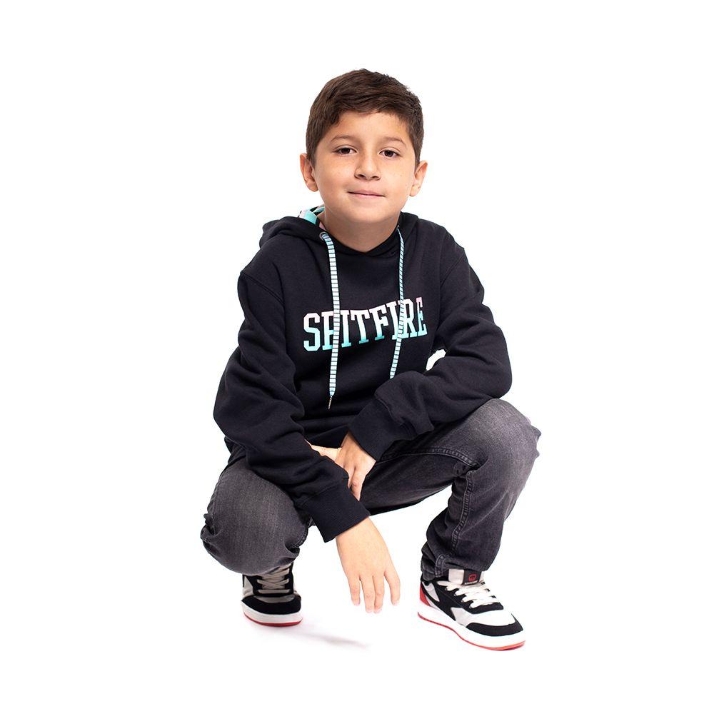 Polerón Con Capucha Niño Spitfire Negro-3