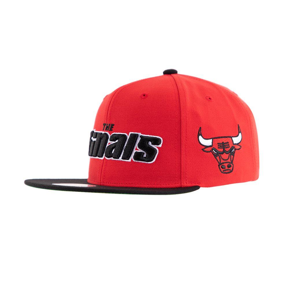 Gorro Chicago Bulls The Finals Red Negro Mitchell and Ness-2