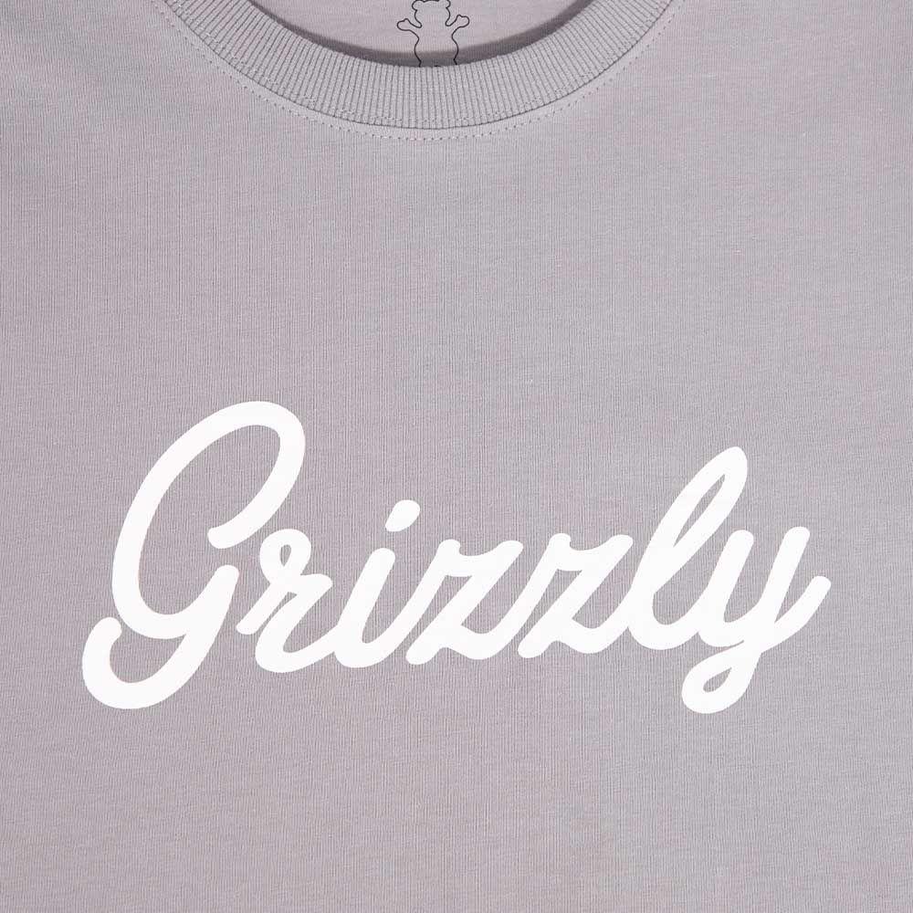 Polera Hombre Grizzly Griptape Print Script Gris-1