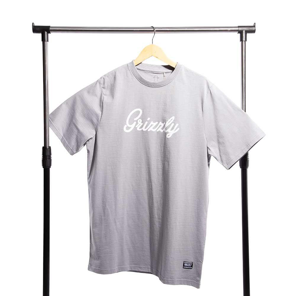 Polera Hombre Grizzly Griptape Print Script Gris-3