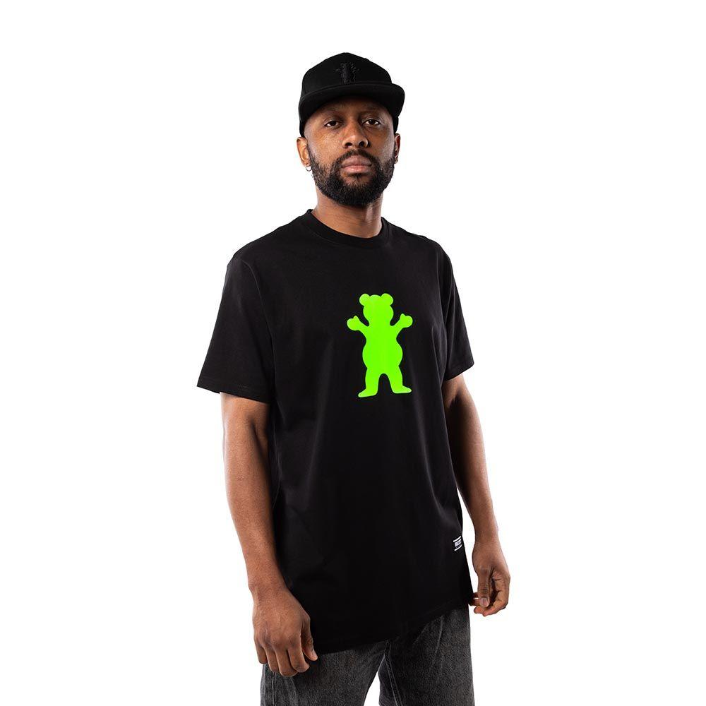 Polera Hombre Grizzly Griptape OG Bear Negro Verde-2