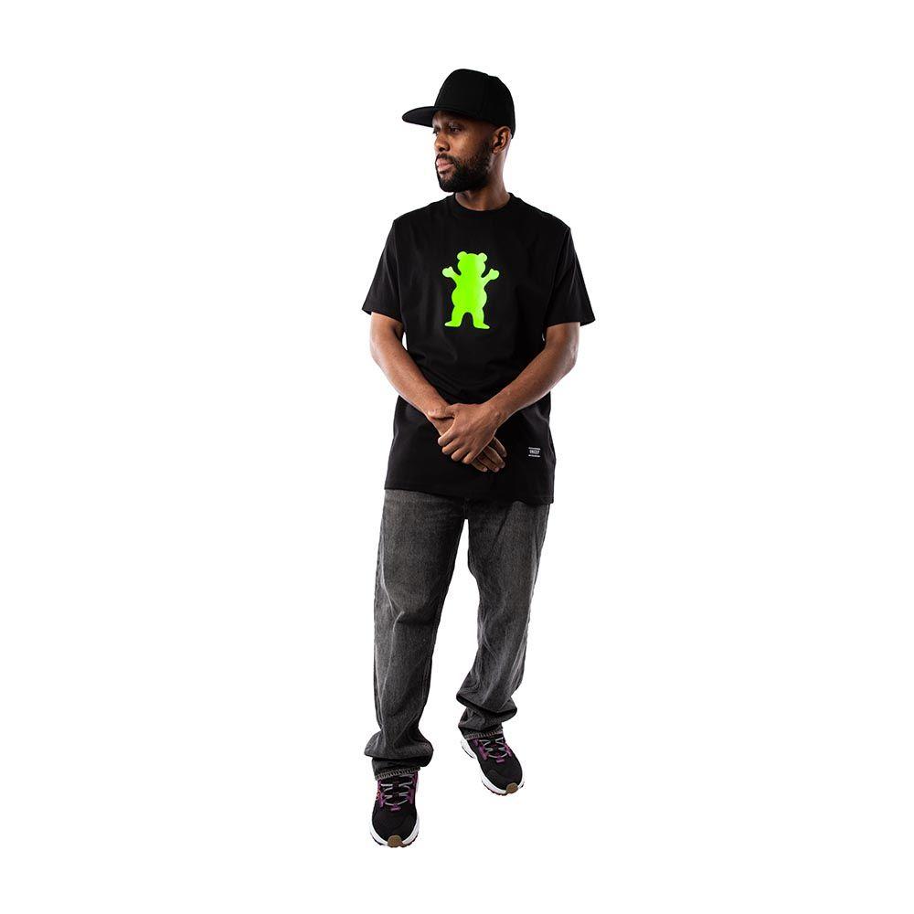 Polera Hombre Grizzly Griptape OG Bear Negro Verde-4