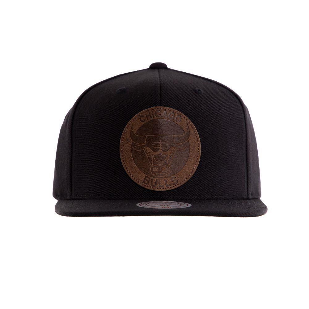 Gorro Chicago Bulls Negro Leather Mitchell And Ness-0