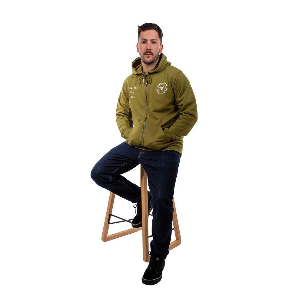 Poleron Hombre Full Zipper Dublog Verde Musgo Hang Loose-5