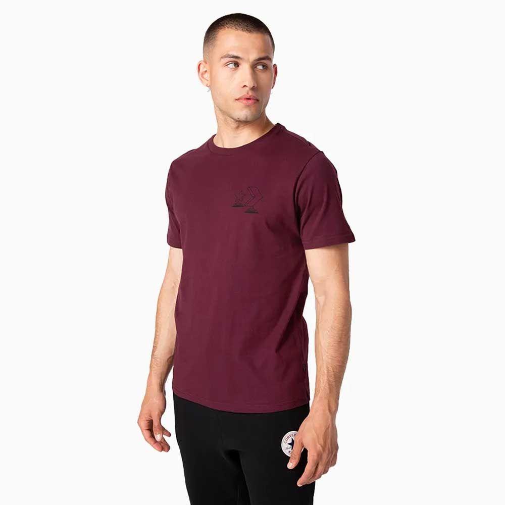 Polera Manga Corta Burdeo Holiday Skate Converse-0