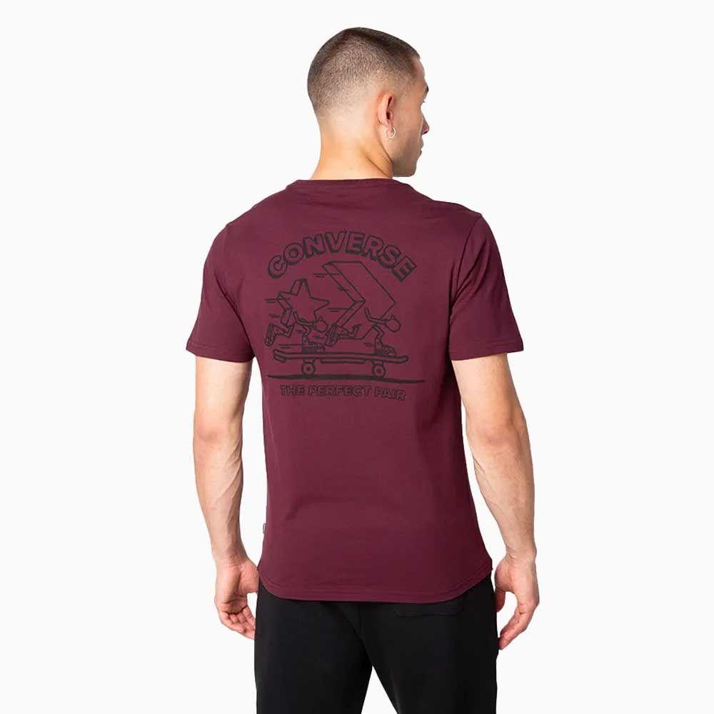 Polera Manga Corta Burdeo Holiday Skate Converse-1