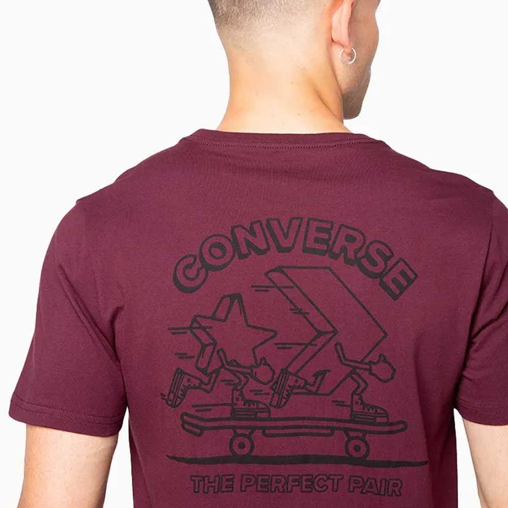 Polera Manga Corta Burdeo Holiday Skate Converse-3
