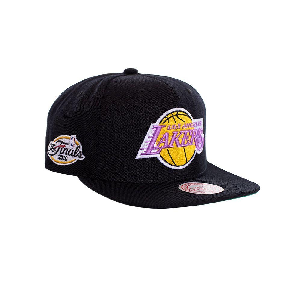 Gorro Team Los Angeles Lakers Visera Plana Negro Mitchell and Ness-1