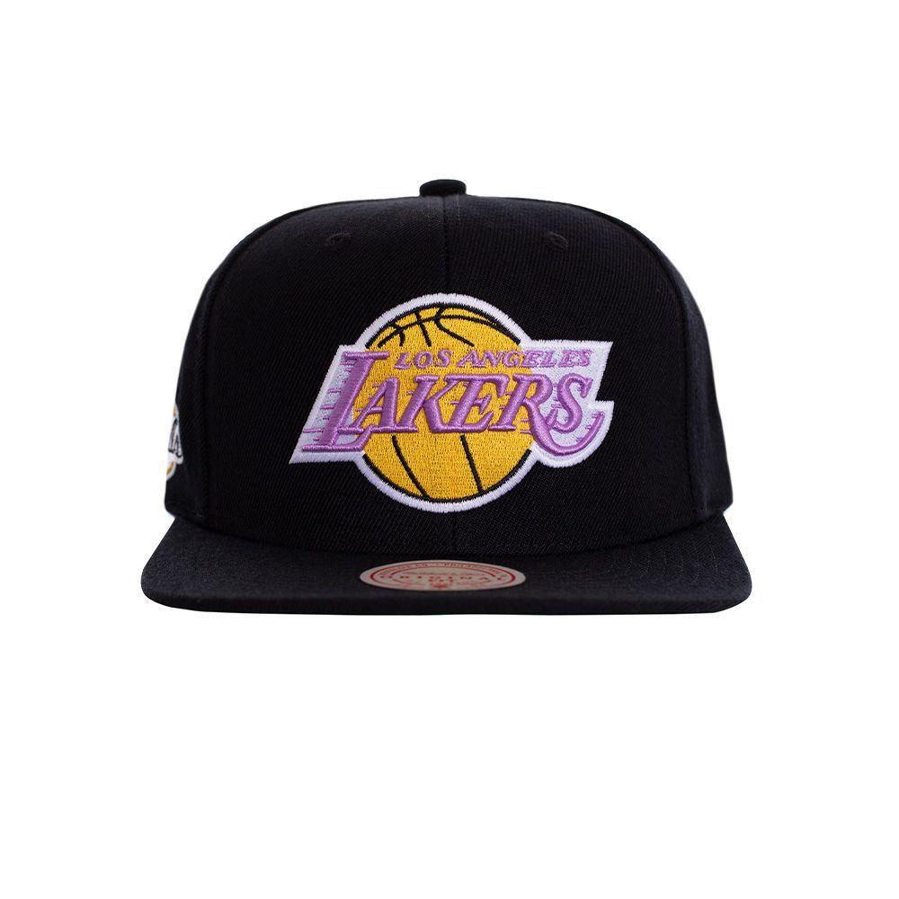 Gorro Team Los Angeles Lakers Visera Plana Negro Mitchell and Ness-0
