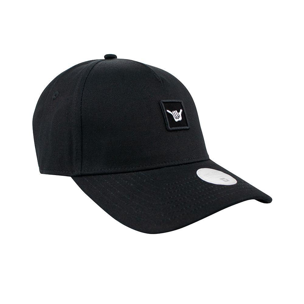 Gorro Snapback Visera Curva Negro Liso Hang Loose-2