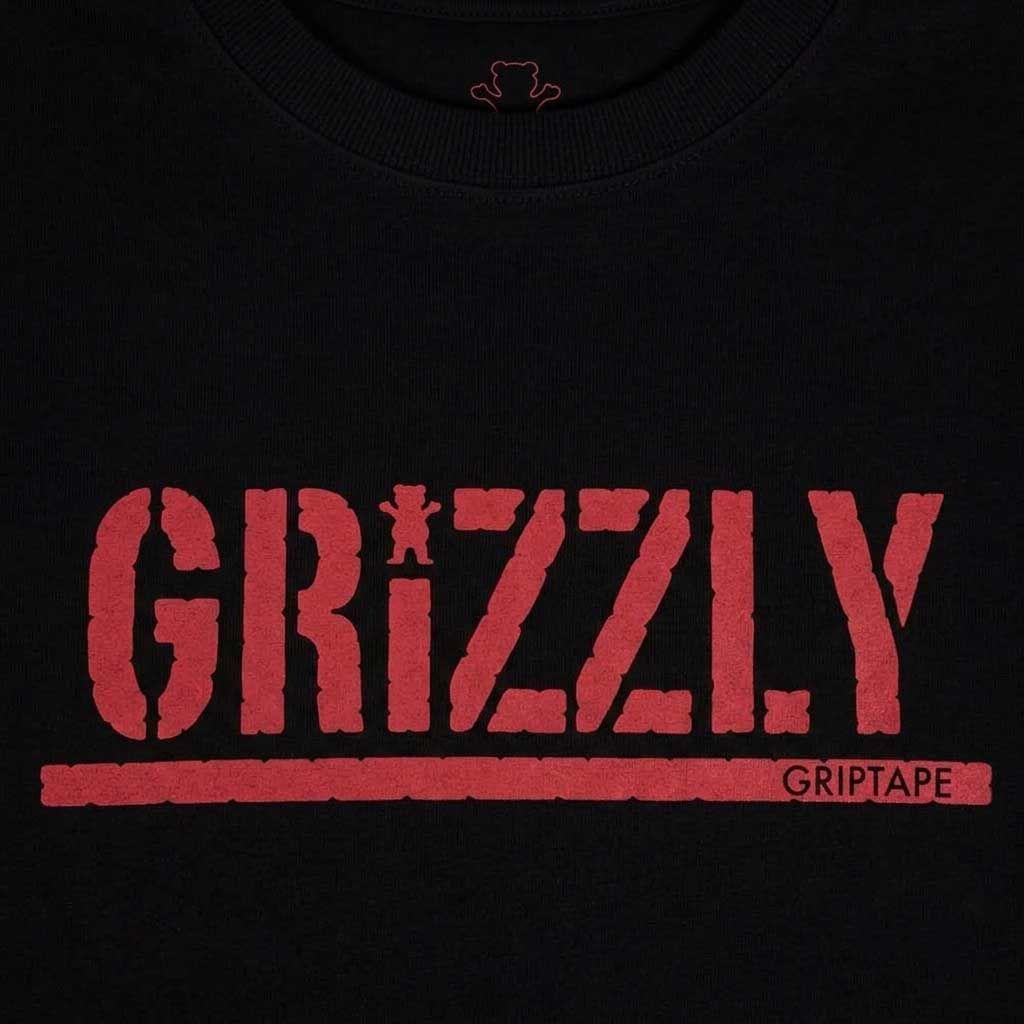 Polera Hombre Grizzly Griptape Print Script Logo Off Black-1