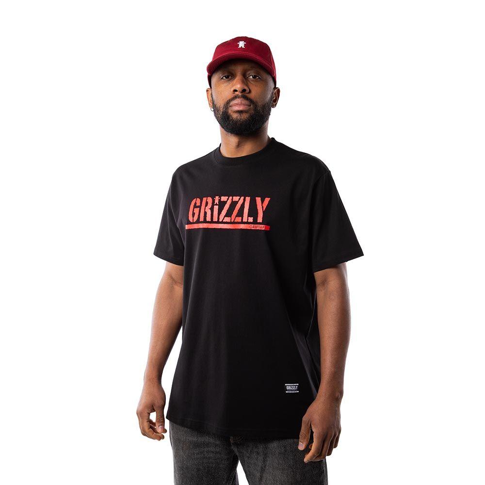 Polera Hombre Grizzly Griptape Print Script Logo Off Black-3