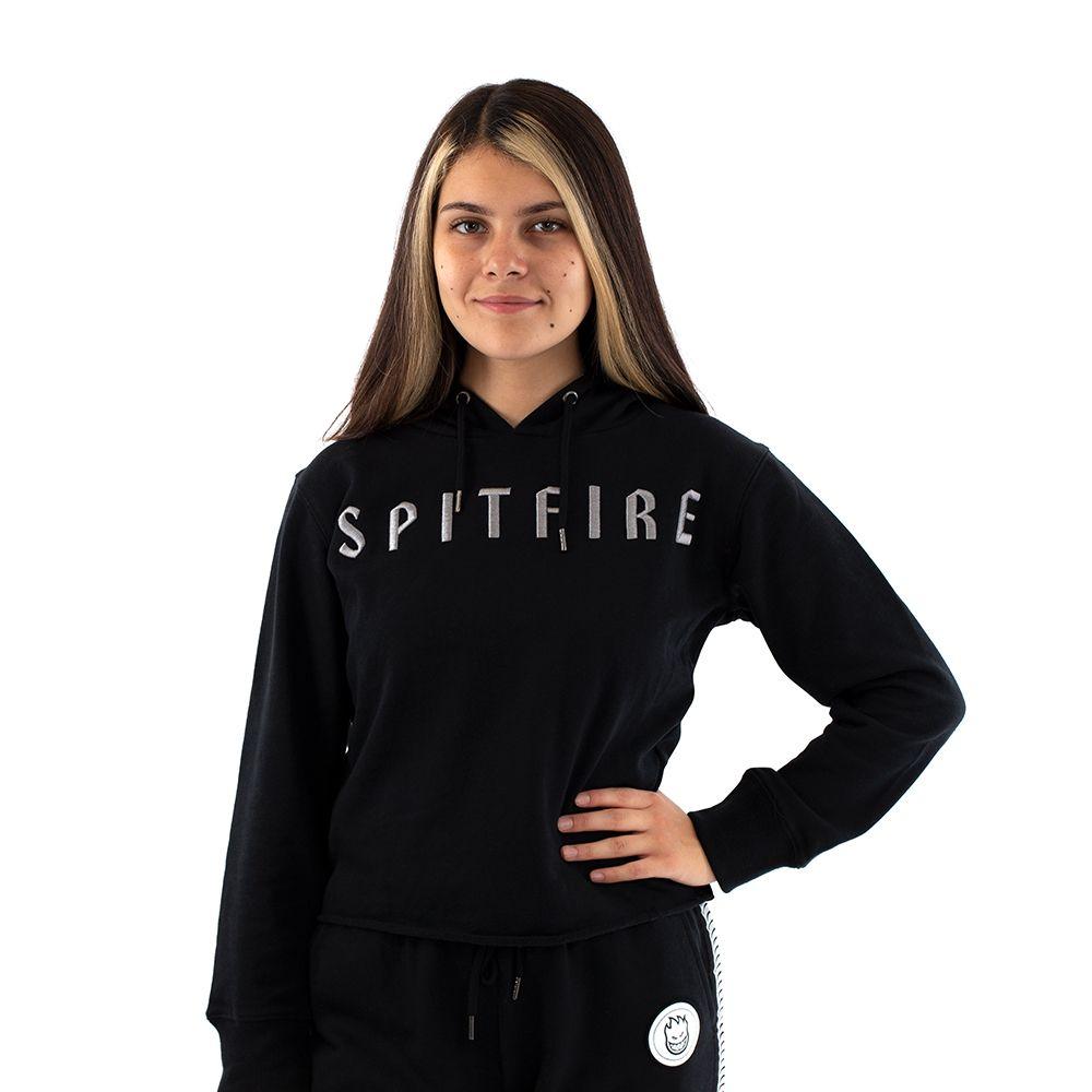 Polerón Hoodie Mujer Liso Spitfire Negro-0
