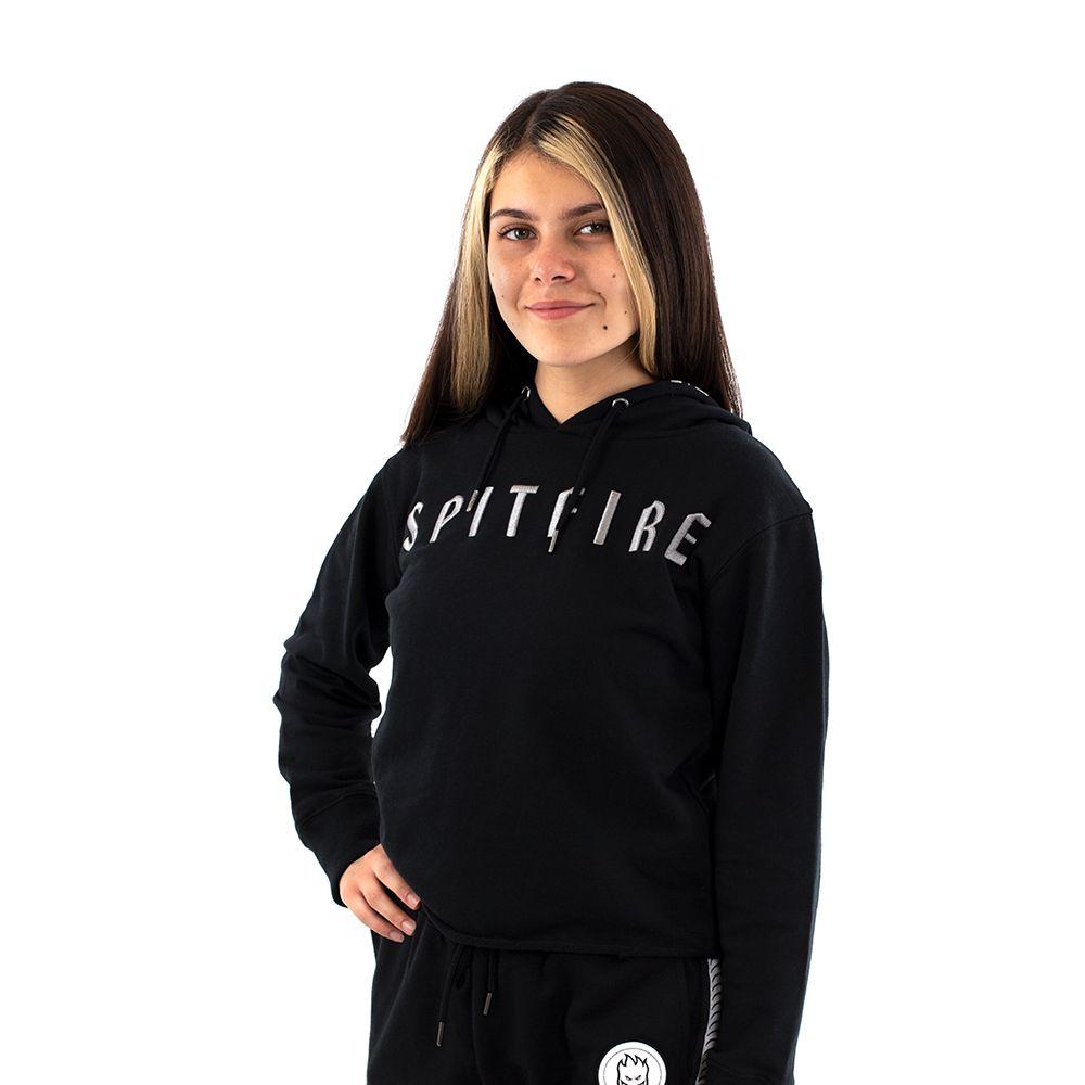 Polerón Hoodie Mujer Liso Spitfire Negro-1