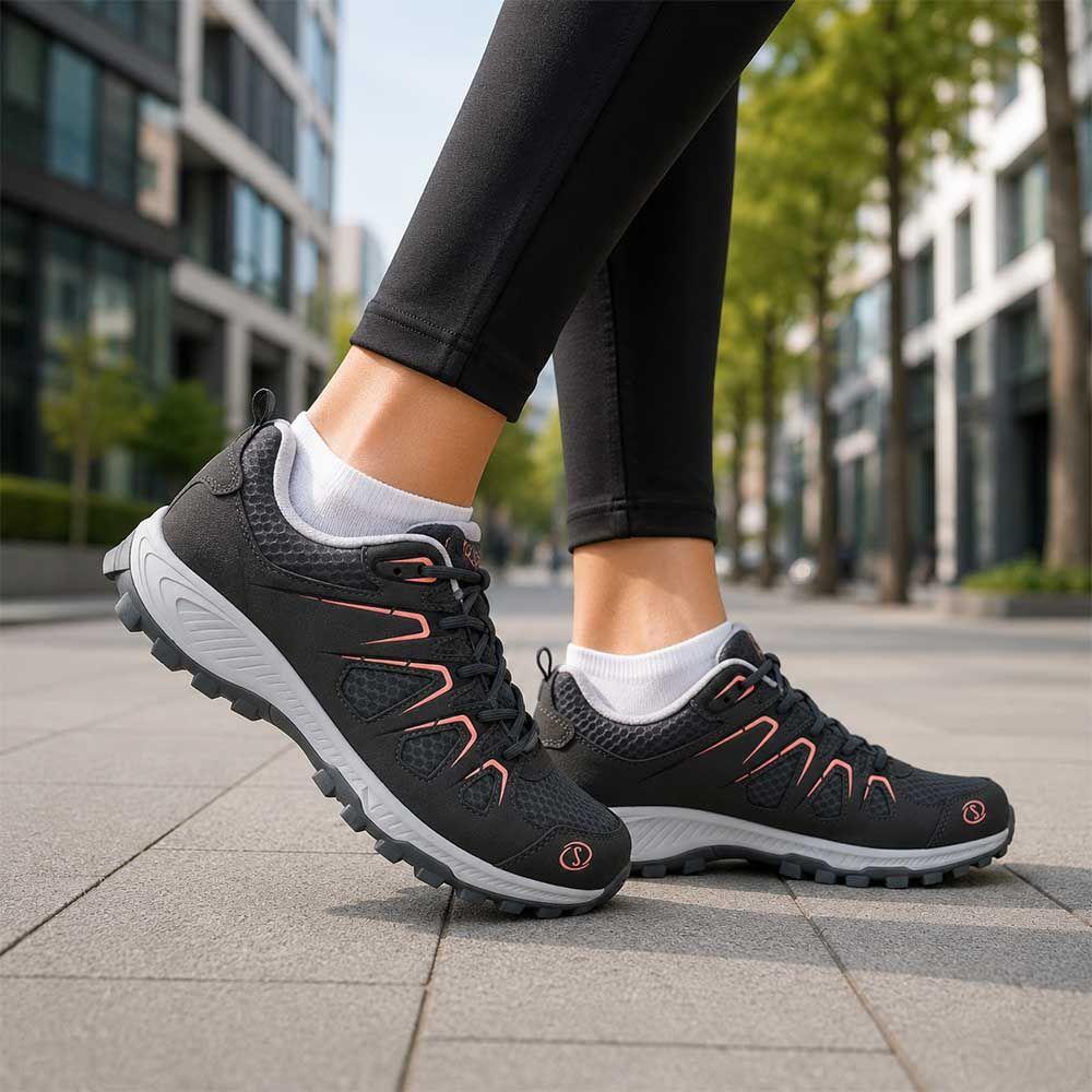 Zapatilla Outdoor Mujer Spalding Caña Baja ZFO3006 Negro Rosa-4