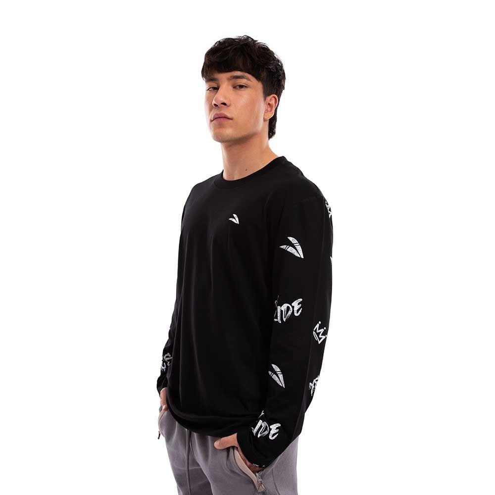 Polera Cac1ke Manga Larga Estampada Negro-2