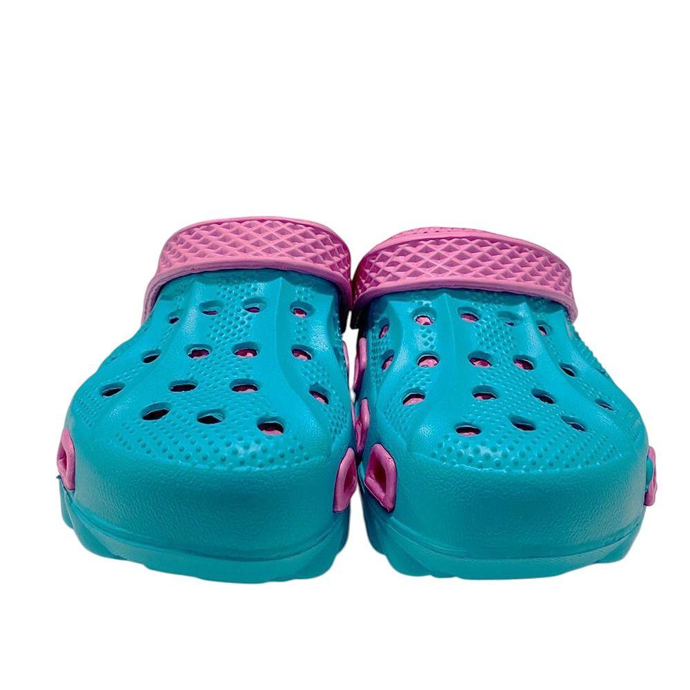 Sandalia Mujer Zueco Shell Turquesa Fucsia-3