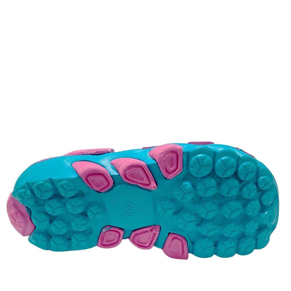 Sandalia Mujer Zueco Shell Turquesa Fucsia-4