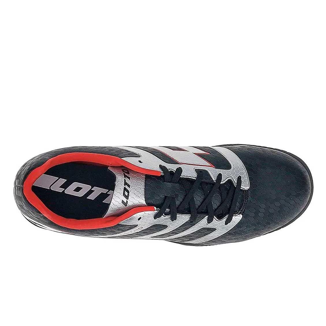 Zapatilla Baby Futbol Tf Juvenil Lotto Maestro 700-V TF JR Negro Rojo-2