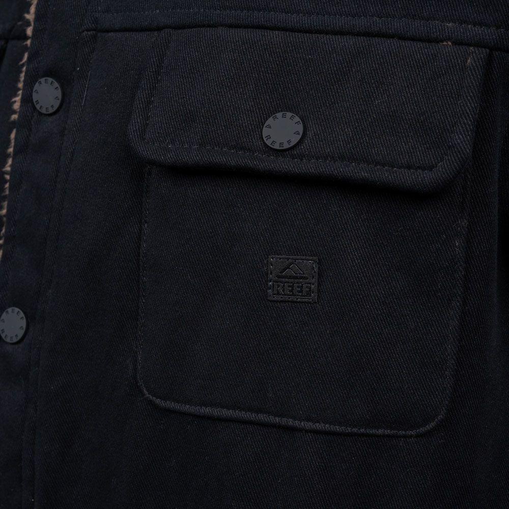 Chaqueta Sherpa Hombre Reef Buttons Negro-2