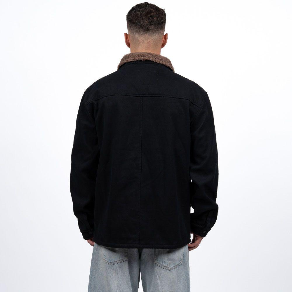 Chaqueta Sherpa Hombre Reef Buttons Negro-3
