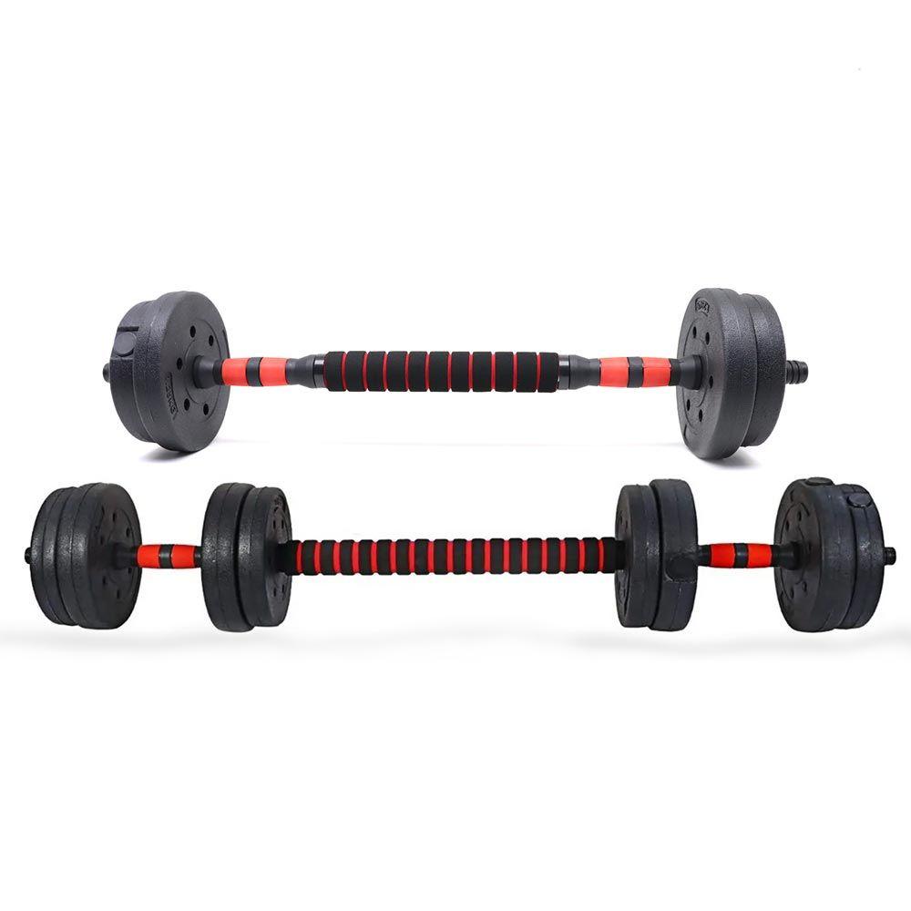 Mancuerna Cemento Pvc 10 Kg Barra Ajustable Negro Jks-1