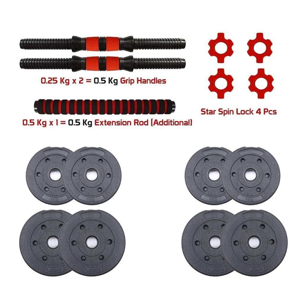 Mancuerna Cemento Pvc 10 Kg Barra Ajustable Negro Jks-3