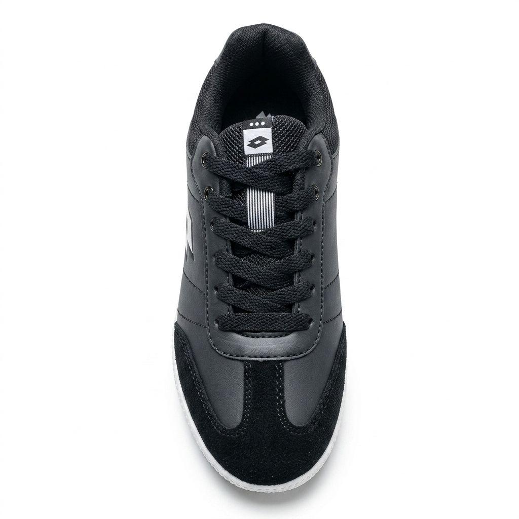 Zapatilla Deportiva Juvenil Lotto Calcio JR Negro Blanco-3