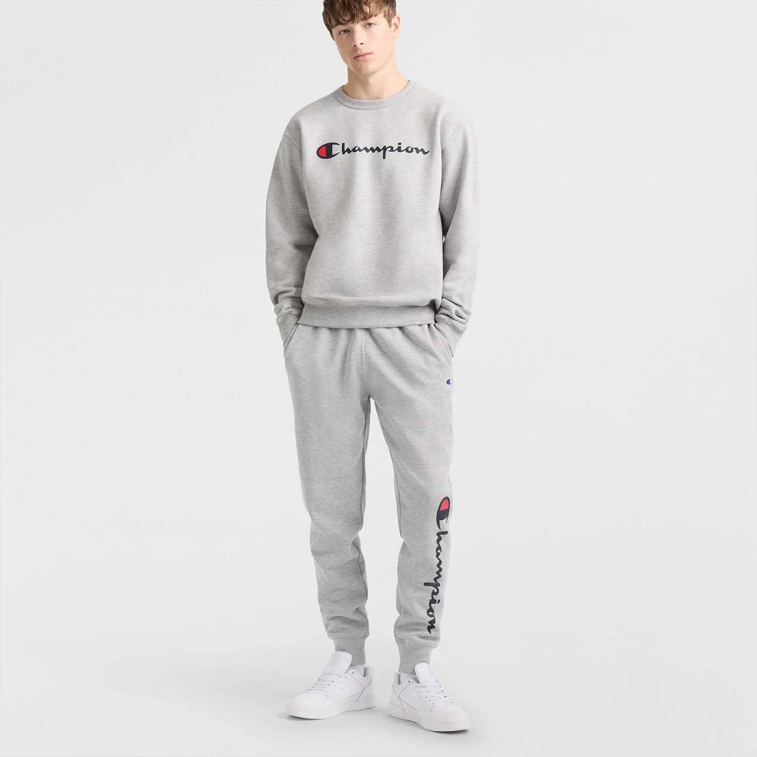 Poleron Hombre Champion Gris Crew-3
