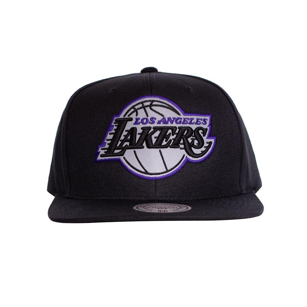 Gorro Los Angeles Lakers Con Parche Negro Mitchell And Ness-0