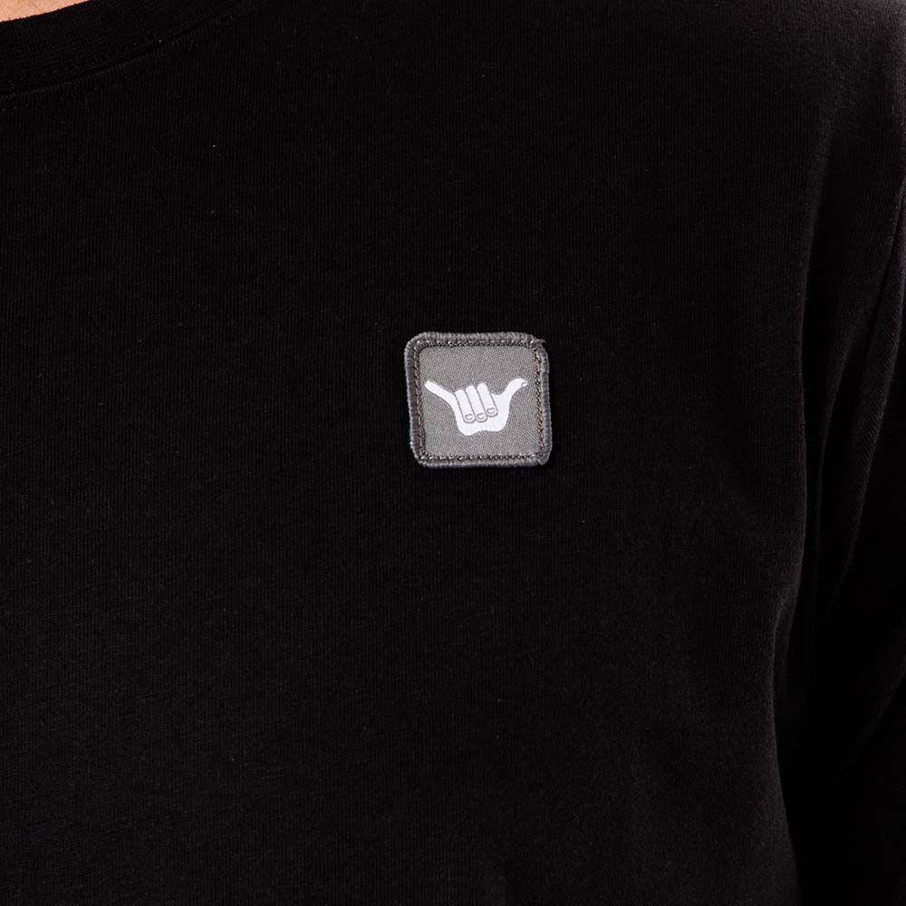 Polera Manga Corta Hombre Minilogo Negro Hang Loose-1