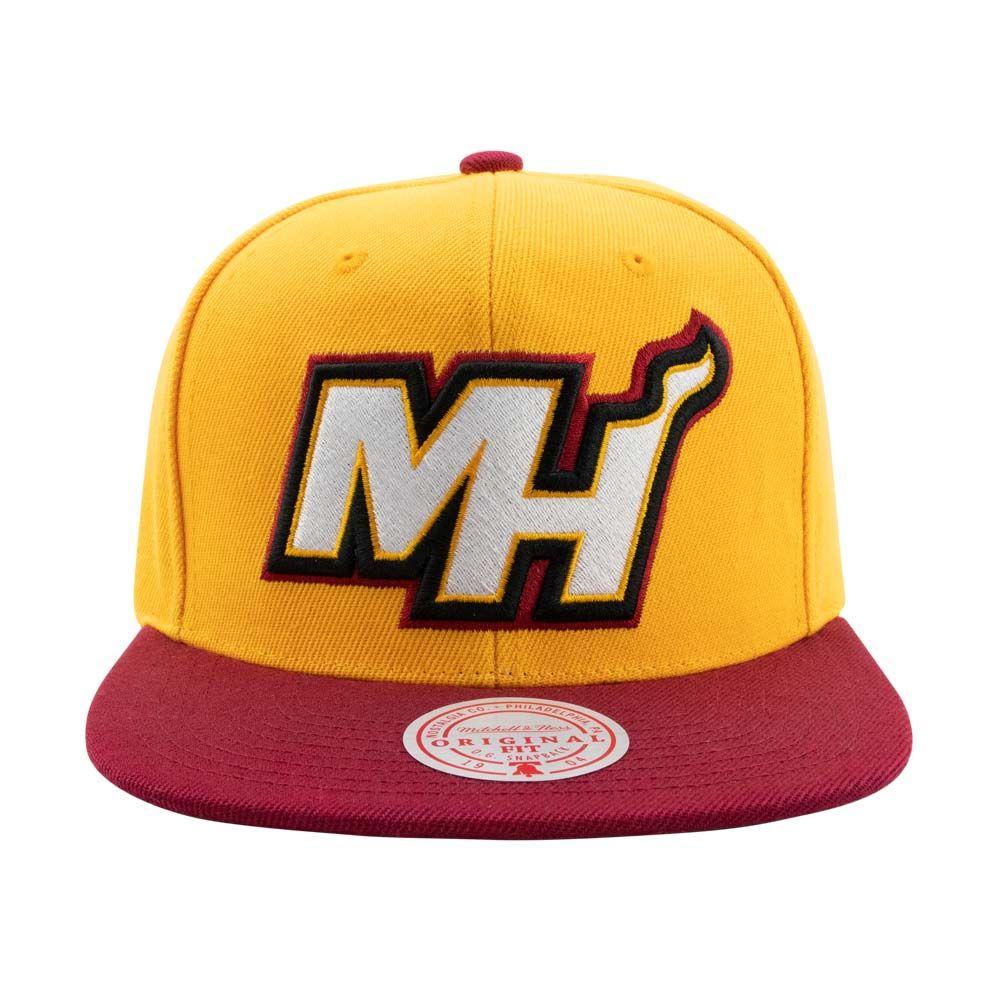 Gorro Miami Heat JS78 Amarillo Burdeo Mitchell And Ness-0