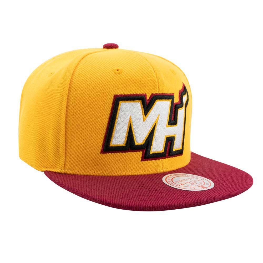 Gorro Miami Heat JS78 Amarillo Burdeo Mitchell And Ness-1