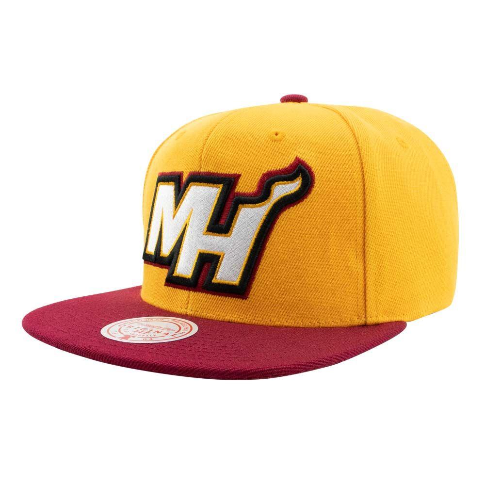 Gorro Miami Heat JS78 Amarillo Burdeo Mitchell And Ness-2