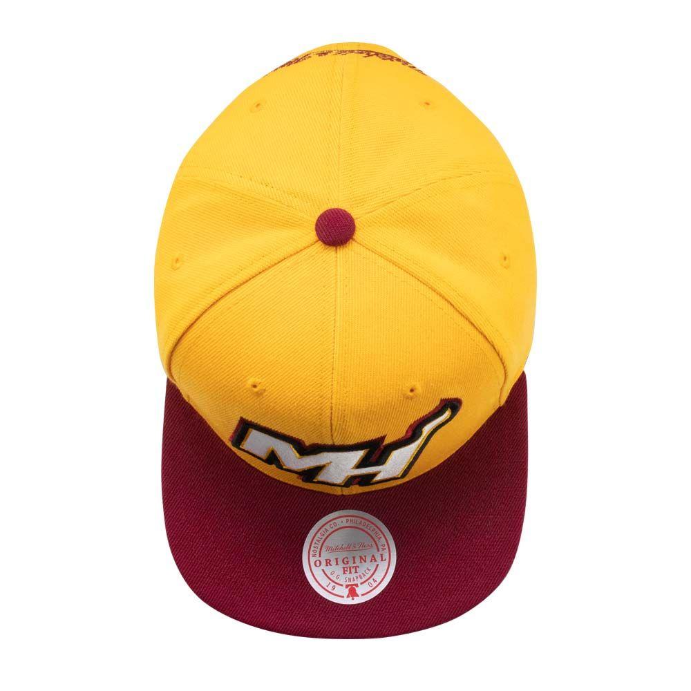 Gorro Miami Heat JS78 Amarillo Burdeo Mitchell And Ness-4