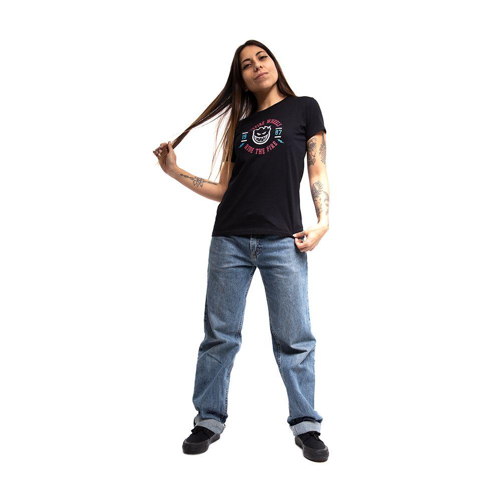 Polera Manga Corta Mujer RideThe Fire Wtr Negro Spitfire-3