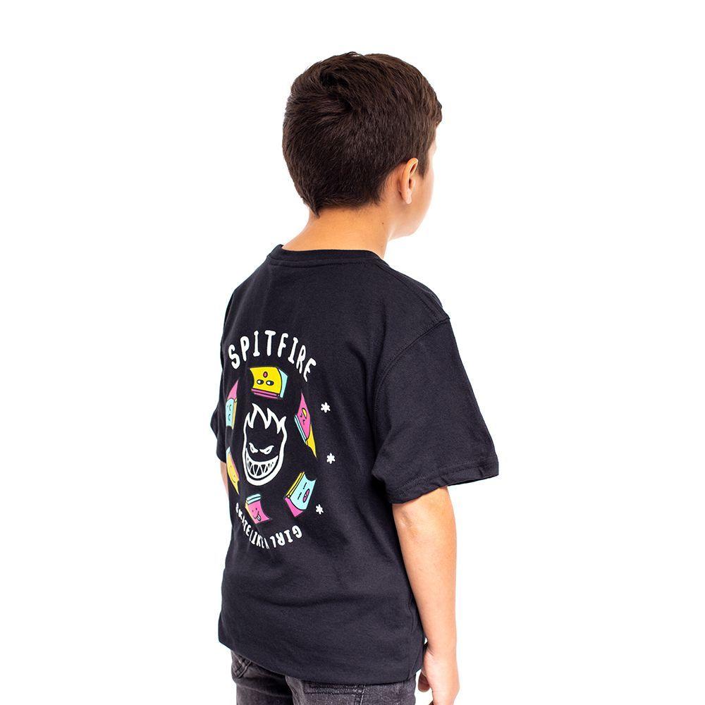 Polera Niño Skate Like A Girl Negro Blanco Spitfire-13