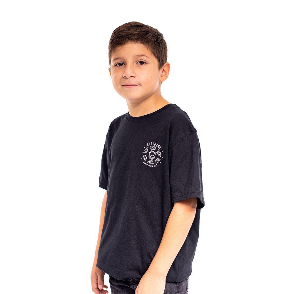 Polera Niño Skate Like A Girl Negro Blanco Spitfire-11