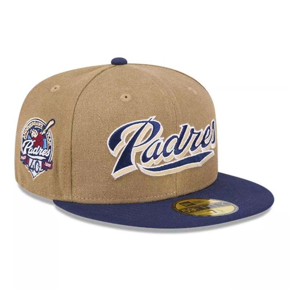 Jockey Gorro New Era 59fifty MLB San Diego Padres Canvas Crown Med Cafe-1