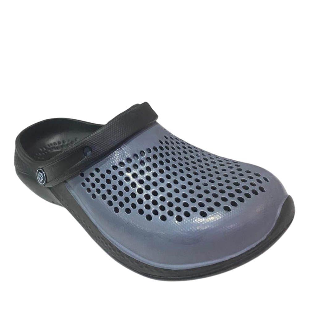 Sandalia Hombre Zueco Negro Gris Gougar-0