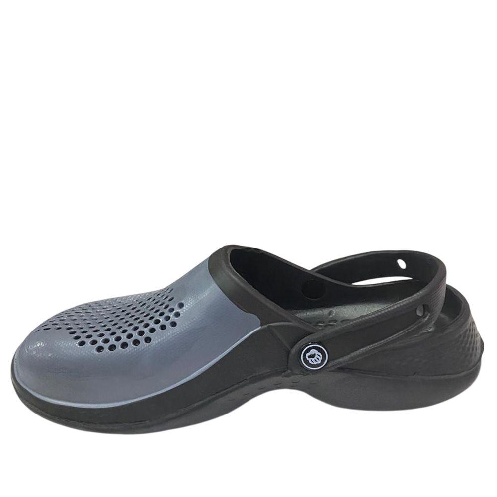 Sandalia Hombre Zueco Negro Gris Gougar-1