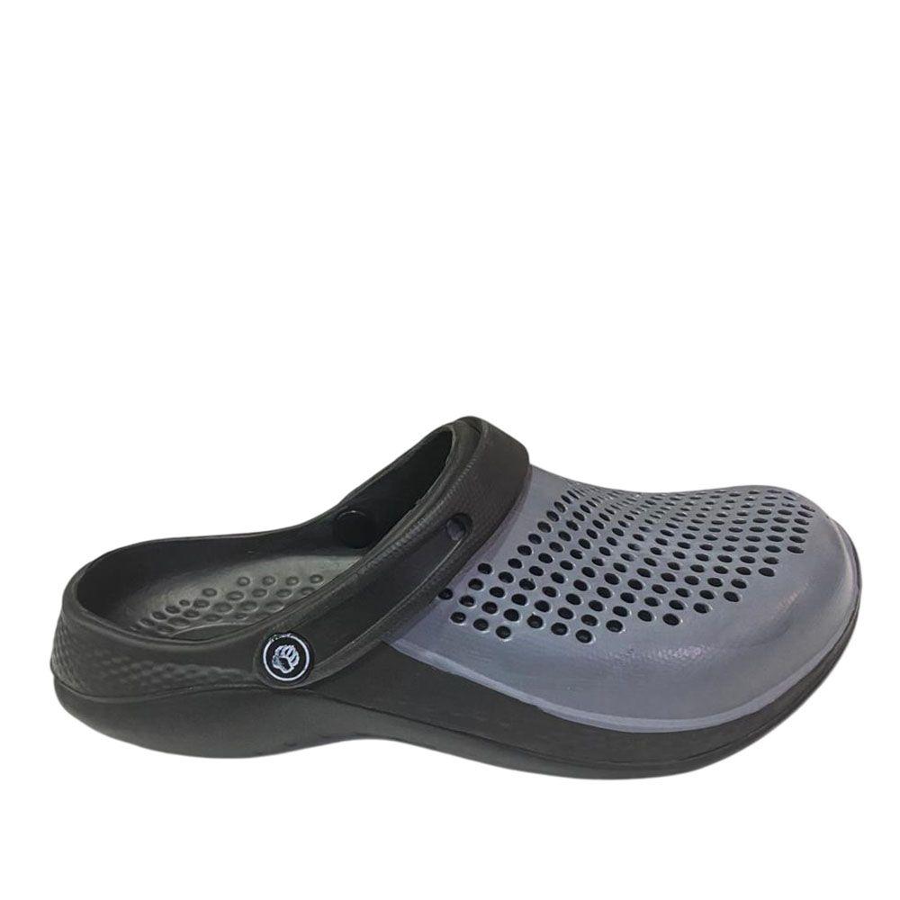 Sandalia Hombre Zueco Negro Gris Gougar-2