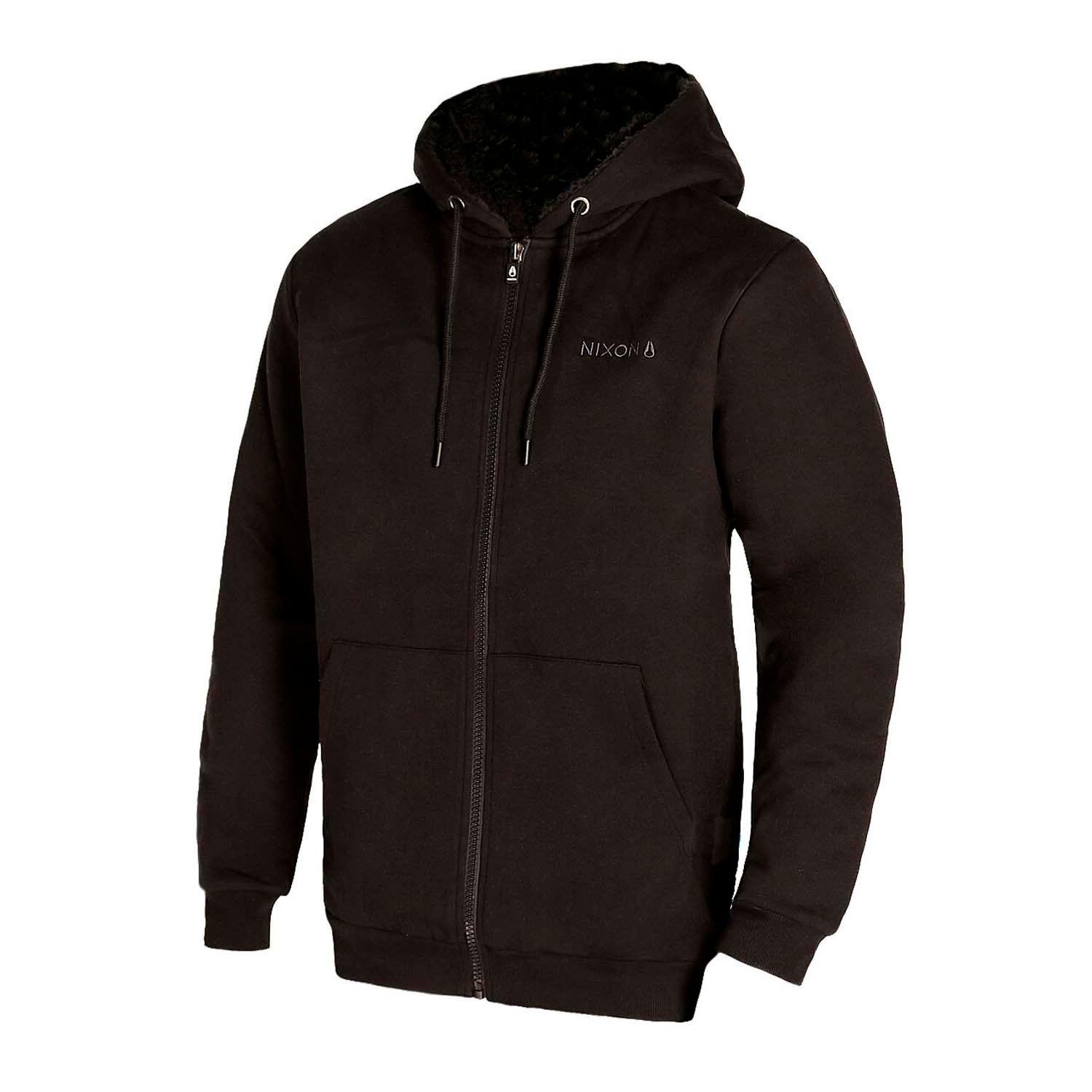 Polerón Hombre Nixon Zipper Black Logo Back Rainbow-2